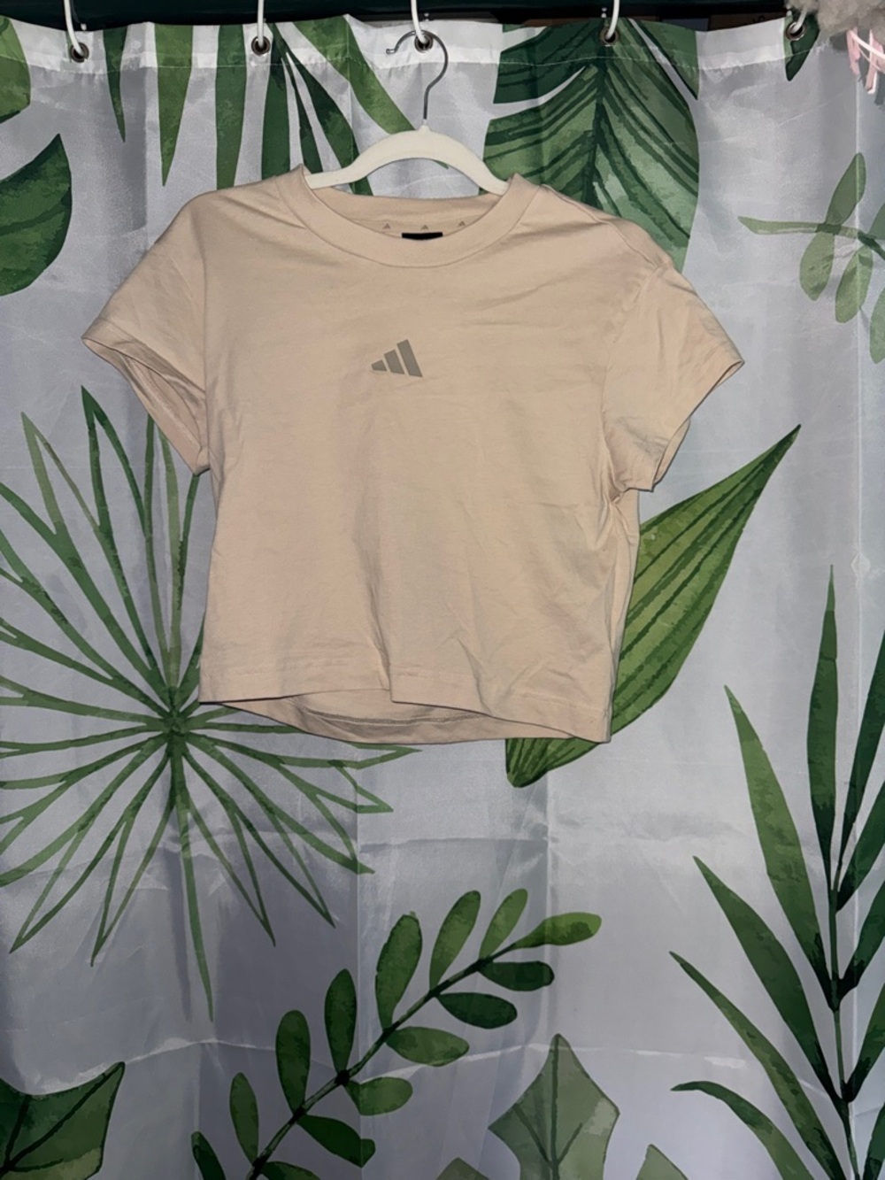 adidas Light Beige Cropped T-Shirt